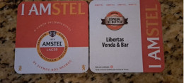 AMSTEL HISTORIC SET BRAZIL BREWERY  BEER  MATS - COASTERS #028 LIBERTAS VENDA & BAR - Beer Mats