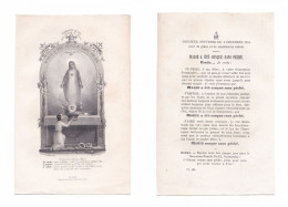 Souvenir Du 8 Décembre 1854, Proclamation Du Dogme De L'Immaculée Conception, Profession De Foi D'une Enfant De Marie - Devotion Images