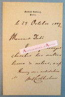 ● L.A.S 1889 Signée Cuthbertson British Embassy In Paris Lettre Autographe A.L.S Autograph Letter Ambassade Britannique - Politisch Und Militärisch