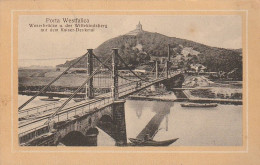 AK Porta Westfalica - Weserbrücke Und Der Wittekindsberg Mit Dem Kaiser-Denkmal  - 1915 (69157) - Porta Westfalica