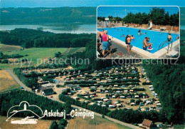 73491916 Silkeborg Askehoj Camping Fliegeraufnahme Schwimmbad Silkeborg - Danimarca