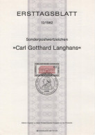 Germany Deutschland 1982-12 Carl Gotthard Langhans, Prussian Master Builder And Royal Architect, Canceled In Berlin - 1981-1990