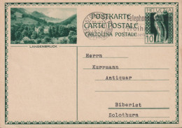 1929  Ganzsache Postkarte, ⵙ Zum:122-017, Wertstempel "Mater Fluviorum", LANGENBRUCK - Ganzsachen