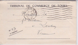 37 - TOURS RP - PP - FLAMME - COURRIER DU TRIBUNAL DE COMMERCE DE TOURS LIQUIDATION BANQUE DE L'UNION REGIONALES - Zonder Classificatie