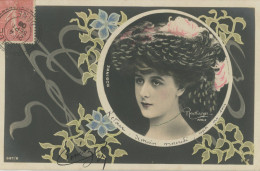 Decor Art Nouveau Actrice Robinne Née à Montluçon Envoi Horloger Bellou En Houlme Orne - Avant 1900