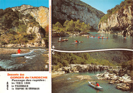 ARDECHE Descente En Kayak. Passage Des Rapides : Les Trois Eaux, Pigeonnier, Gournier   4 (scan Recto Verso)MH2923 - Sonstige & Ohne Zuordnung