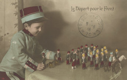 Enfant Soldat De Plomb Depart Front 1914 Cachet Trsor Postes No 70 Vers Cusset - Juegos Y Juguetes