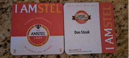 AMSTEL HISTORIC SET BRAZIL BREWERY  BEER  MATS - COASTERS #036  BAR DOM STEAK - Beer Mats