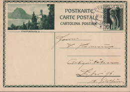 1929  Ganzsache Postkarte, Zum:122-007, Wertstempel "Mater Fluviorum",  CASTAGNOLA ⵙ APPENZELL - Ganzsachen