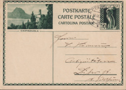 1929  Ganzsache Postkarte, Zum:122-007, Wertstempel "Mater Fluviorum",  CASTAGNOLA ⵙ APPENZELL - Interi Postali