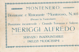 CARTOLINA PUBBLICITARIA - MONTENERO - PENSIONE E RISTORANTE MONTEROSO - Livorno