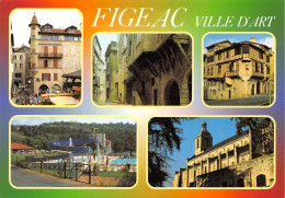 FIGEAC  Champollion, Rue Séguier, Vieux Quartier, Base De Loisirs, ND Du Puy   22 (scan Recto Verso)MH2933 - Figeac