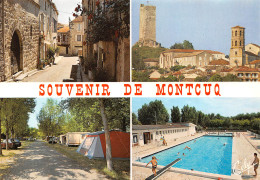 MONTCUQ  Vieille Rue, La Tour, Le Clocher De L'église, Le Camping, La Piscine    26 (scan Recto Verso)MH2933 - Montcuq