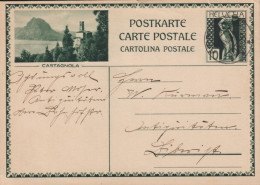 1929  Ganzsache Postkarte, Zum:122-007, Wertstempel "Mater Fluviorum",  CASTAGNOLA ⵙ - Postwaardestukken