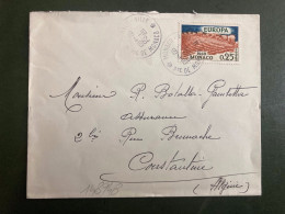 LETTRE Pour ALGERIE TP EUROPA 0,25 OBL.4-10 1962 MONACO - VILLE - Briefe U. Dokumente