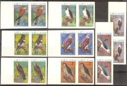 VIETNAM Birds Set 8 Pairs Stamps Imperf. MNH - Otros & Sin Clasificación