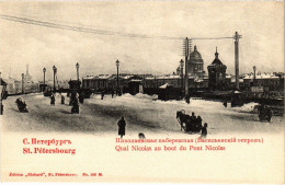 PC RUSSIA ST. PETERSBURG NICHOLAS QUAY NICHOLAS BRIDGE WINTER (a56391) - Russland