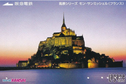 Japan Prepaid Langare Card 5000 Kansai - France Saint Michel By Night Sunset - Japón