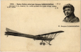 PC AVIATION PILOTE JACQUES LABOUCHERE BIPLAN ZODIAC (a54391) - Aviadores