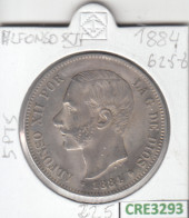 CRE3293 MONEDA ESPAÑA ALFONSO XII 5 PESETAS 1884 PLATA MBC - Andere & Zonder Classificatie