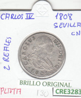 CRE3283 MONEDA ESPAÑA CARLOS IV 2 REALES 1808 SEVILLA BO PLATA MBC - Altri & Non Classificati