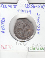 CRE3168 MONEDA ESPAÑA FELIPE II 2 REALES VER DESCRIPCION EN FOTO  - Other & Unclassified