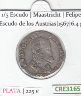 CRE3165 MONEDA ESPAÑA FELIPE II 1/5 ESCUDO VER DESCRIPCION EN FOTO  - Otros & Sin Clasificación