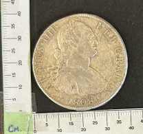 CRE3125 MONEDA ESPAÑA CARLOS IV 8 REALES 1808 MEXICO T.H PLATA MBC - Andere & Zonder Classificatie