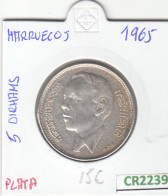 CR2239 MONEDA MARRUECOS 5 DIRHAMNS PLATA 1965 MBC+ - Otros – Africa