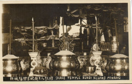 PC MALAYSIA SNAKE TEMPLE SUNGI KLUANG PENANG VINTAGE PHOTO POSTCARD (b53674) - Malasia