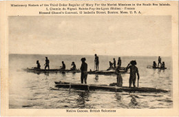 PC BRITISH SOLOMONS, NATIVE CANOES, Vintage Postcard (b53534) - Papoea-Nieuw-Guinea