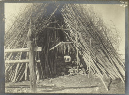 CHINA MONGOLIA WOODEN HUT, VINTAGE PHOTO (b53366) - China