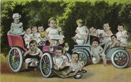 PC CPA MULTIPLE BABIES CHILDREN FANTASY AUTO VINTAGE POSTCARD (b53351) - Andere & Zonder Classificatie