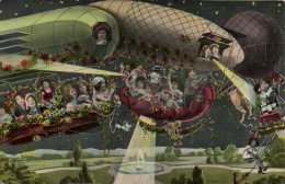 PC CPA MULTIPLE BABIES CHILDREN FANTASY ZEPPELIN BALLOON VINTAGE PC. (b53342) - Andere & Zonder Classificatie