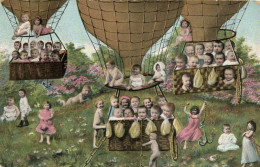 PC CPA MULTIPLE BABIES CHILDREN FANTASY BALLOON AVIATION VINTAGE PC. (b53340) - Other & Unclassified