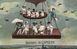 PC CPA MULTIPLE BABIES CHILDREN FANTASY BALLOON AVIATION VINTAGE PC. (b53333) - Autres & Non Classés