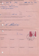 PTT Form 212.13  "Nachsendeauftrag"  Gerzensee        1982 - Covers & Documents
