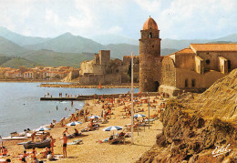 COLLIOURE  La Plage St-Vincent, L'église, Le Vieux Port Et Le Château     44 (scan Recto Verso)MH2980 - Collioure