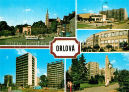 73478076 Orlova Platz Kirche Hochhaeuser Orlova - Tschechische Republik