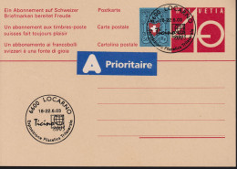 2003  Ganzsache, Zum: 208 + W44, ⵙ 6600 LOCARNO, Esposizione Filatelica Trilaterale, Ticino 2003 - Stamped Stationery