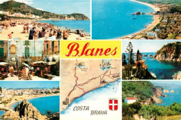 73477914 Blanes Panorama Strand Kueste Landkarte Ortsmotiv Blanes - Otros & Sin Clasificación