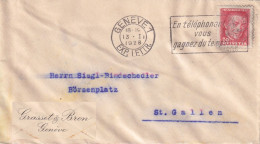 Brieflein  "Grasset & Bron, Genève" - St.Gallen  (PJ-Frankatur)      1928 - Brieven En Documenten