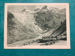 Suisse Cpsm Rhonegletscher Furka Car Touristes En Plein Virage - Autres & Non Classés