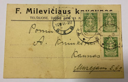 1929 TELŠIAI LITHUANIA  COMERCIAL POSTCARD MILEVIČIAUS KNYGYNAS - Lithuania