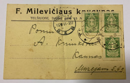 1929 TELŠIAI LITHUANIA  COMERCIAL POSTCARD MILEVIČIAUS KNYGYNAS - Litauen