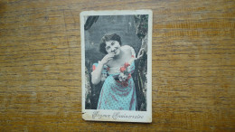 Ancienne Carte De Joyeux Anniversaire ' Jeune Fille - Compleanni