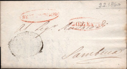 B58 - LETTERA PREFILATELICA DA GIRGENTI A SAMBUCA 1850 - 1. ...-1850 Prephilately