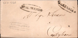 B59 - LETTERA PREFILATELICA DA CATANIA A CASTIGLIONE 1855 - 1. ...-1850 Prephilately