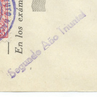 ESPAÑA 1937—GUERRA CIVIL—Timbre Fiscal REPÚBLICA—Doc. INSTITUTO GOYA—2º AÑO TRIUNFAL - Steuermarken