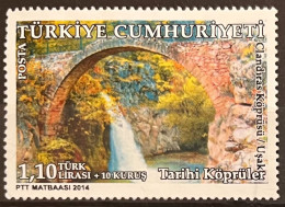 TURKEY 2014 Architecture - Historic Bridges; Clandiras Bridge, Uşak Postally Used MICHEL # 4102 - Gebruikt